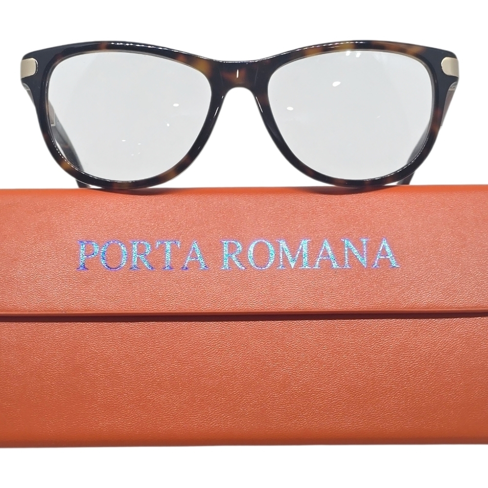 Porta Romana Brown Tortoise Glasses WOOD PLASTIC COMBINATION
